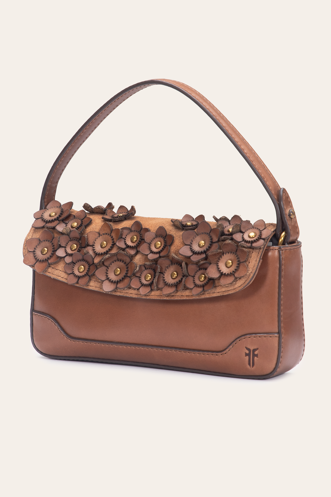 Cognac Melissa Floral Convertible Mini Flap Cognac