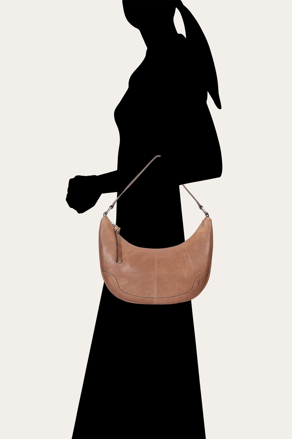 Melissa Beige Crescent Hobo Beige
