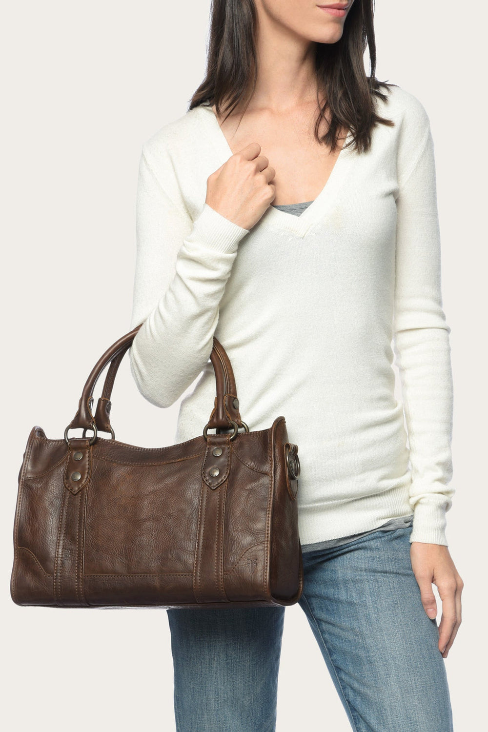 Melissa Dark Brown Satchel Dark Brown