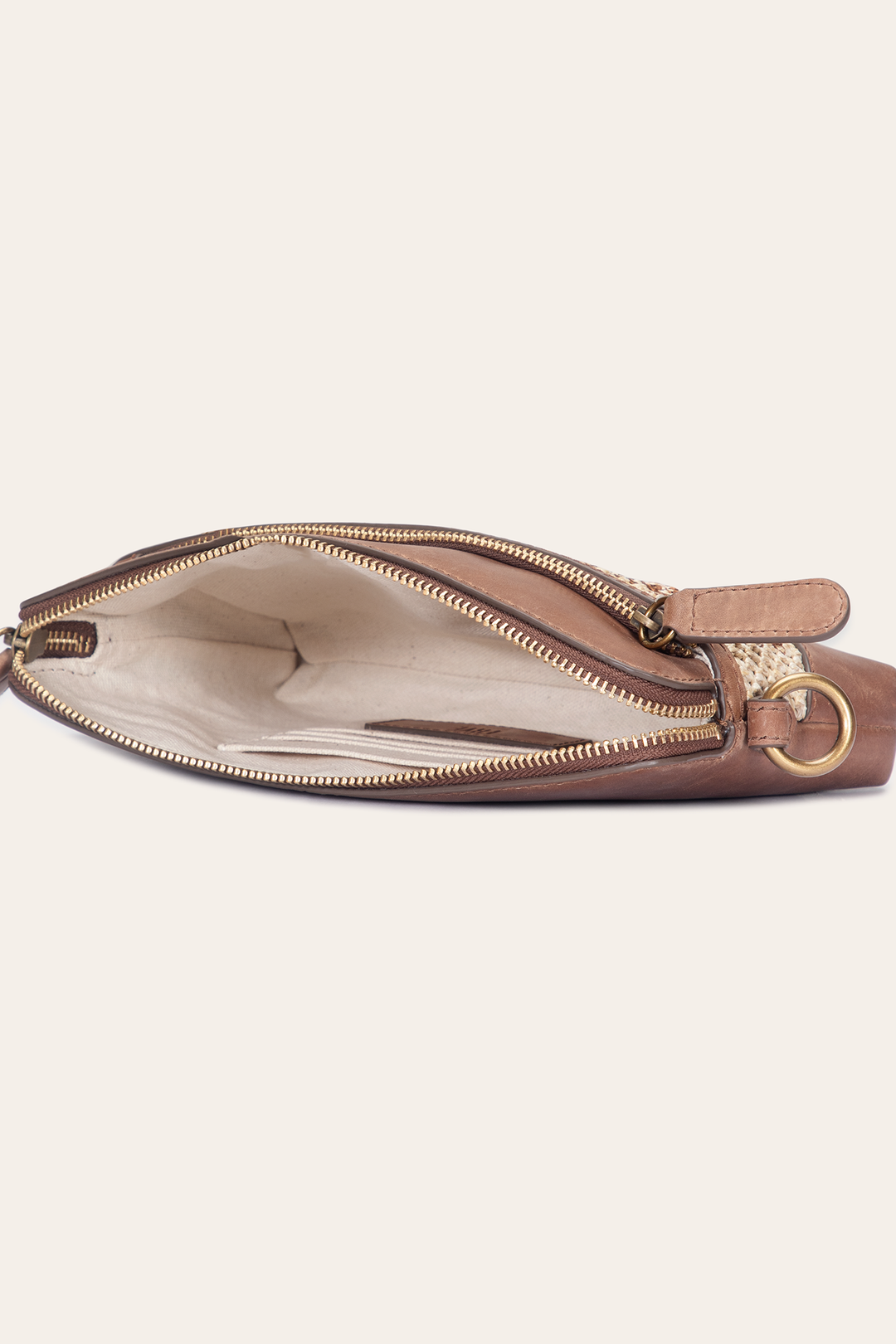 Women's Floral Crossbody Wristlet Wallet Cognac