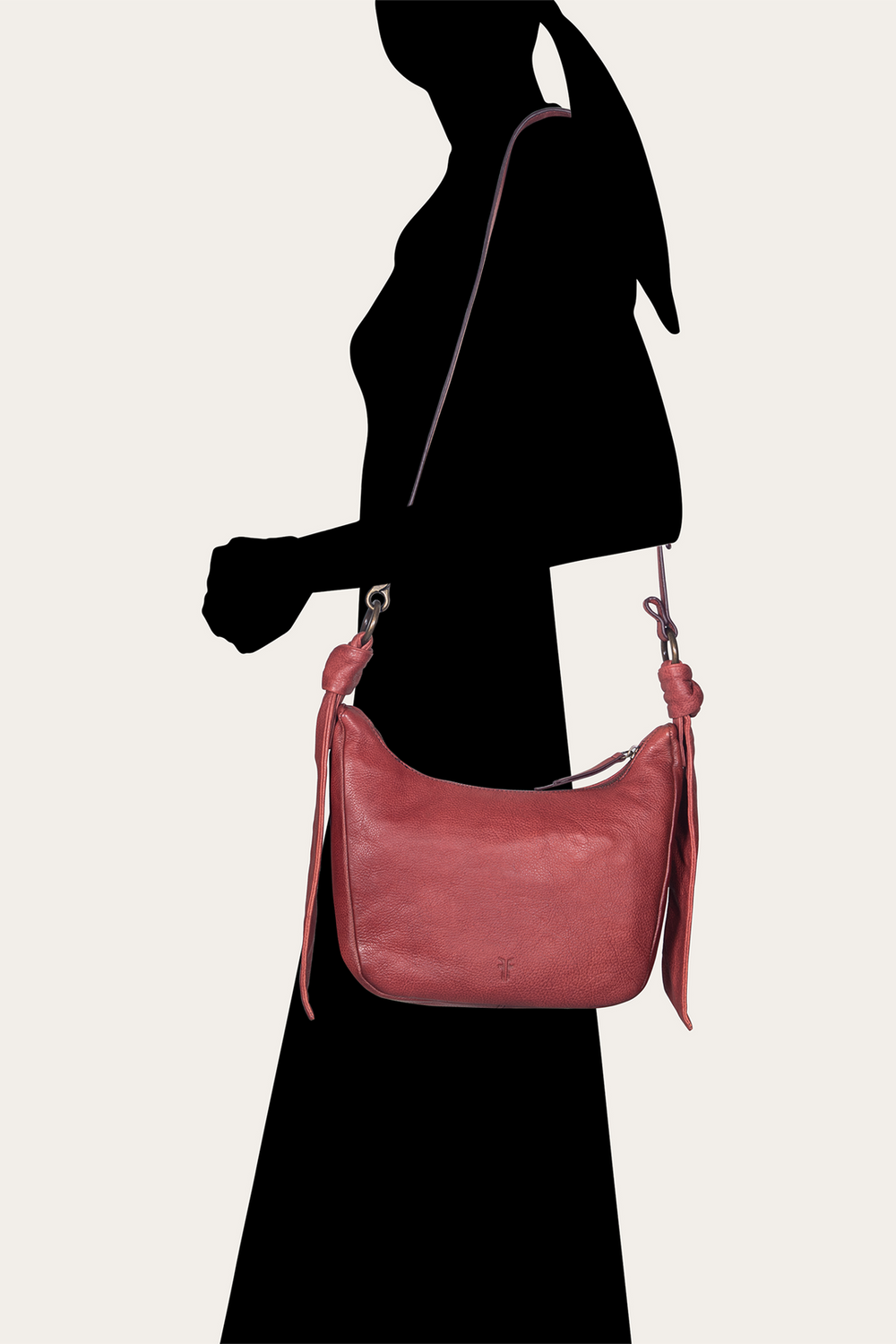 Nora Knotted Crossbody in Burgundy Burgundy