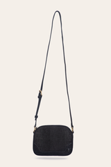 Melissa Black Sueded Croco Camera Black