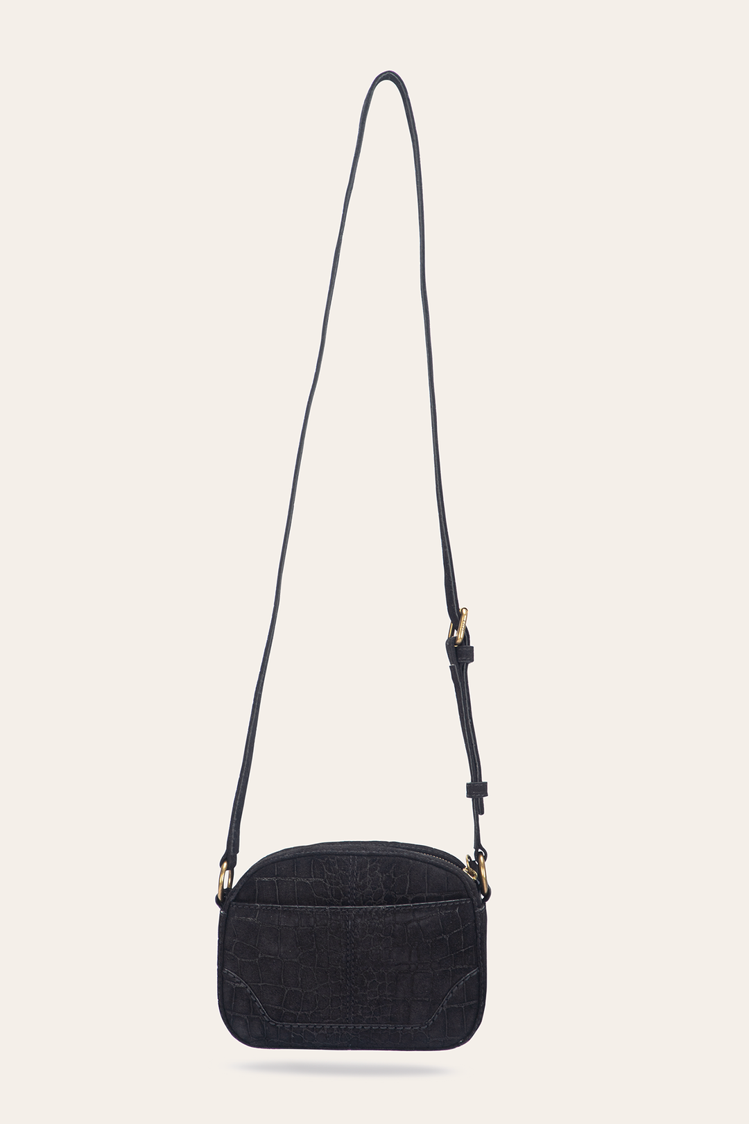Melissa Black Sueded Croco Camera Black