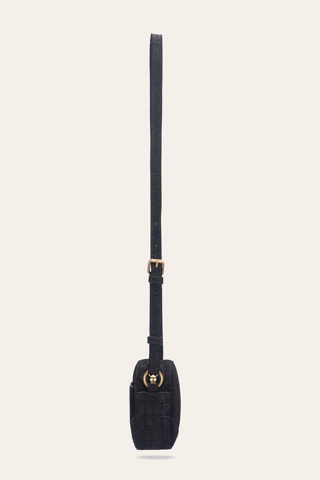 Melissa Black Sueded Croco Camera Black
