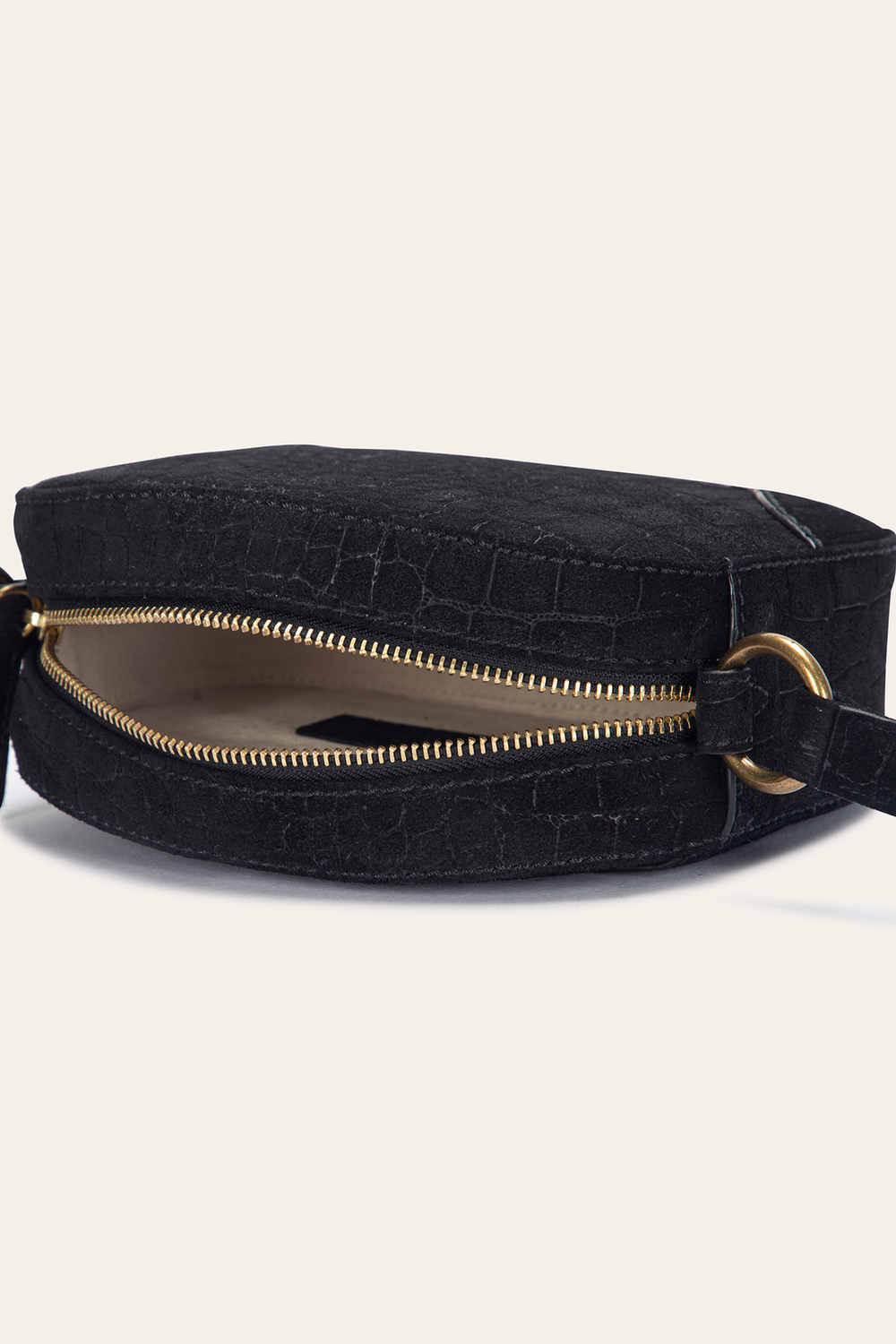 Melissa Black Sueded Croco Camera Black