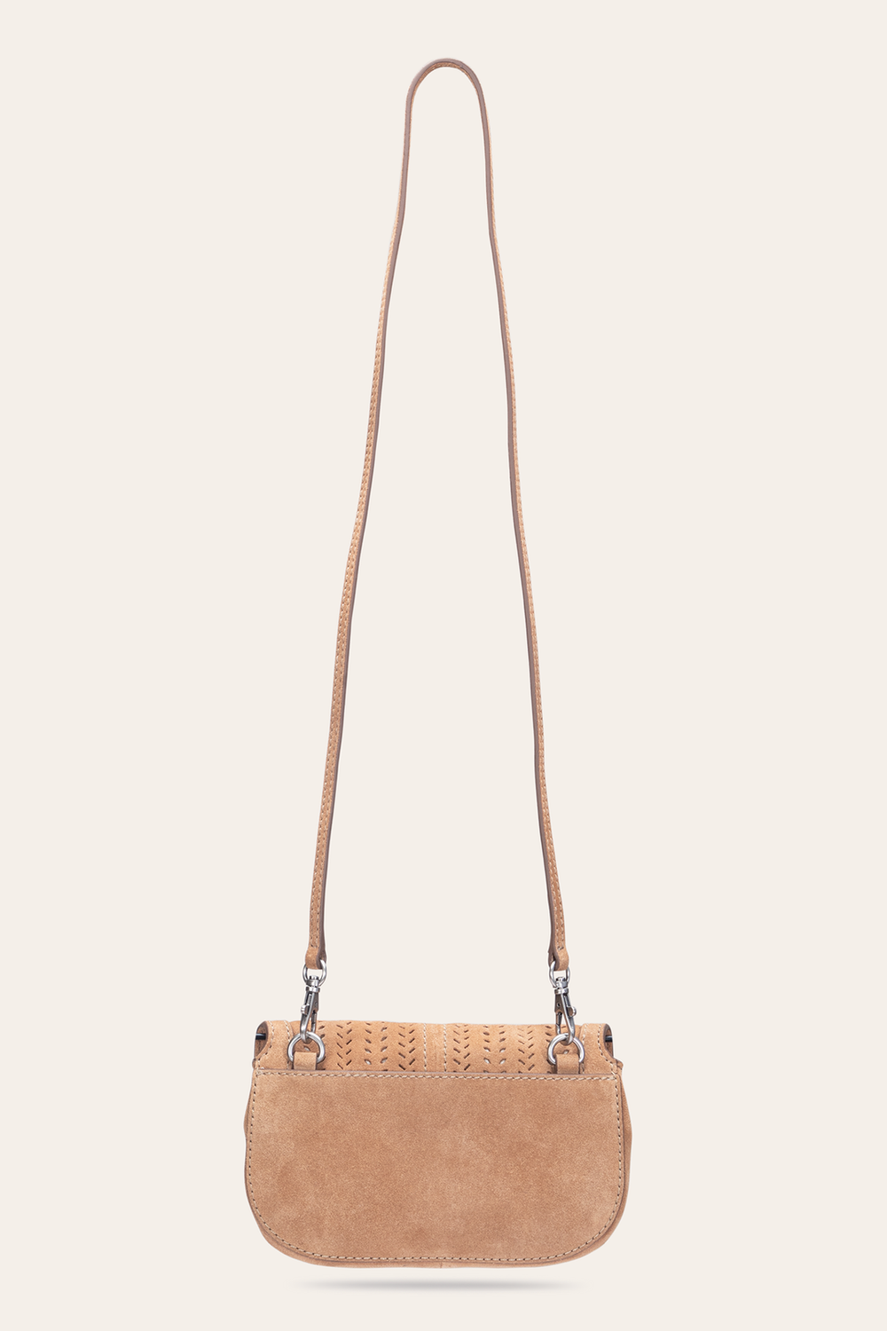 Stella Suede Wallet Crossbody in Beige Beige