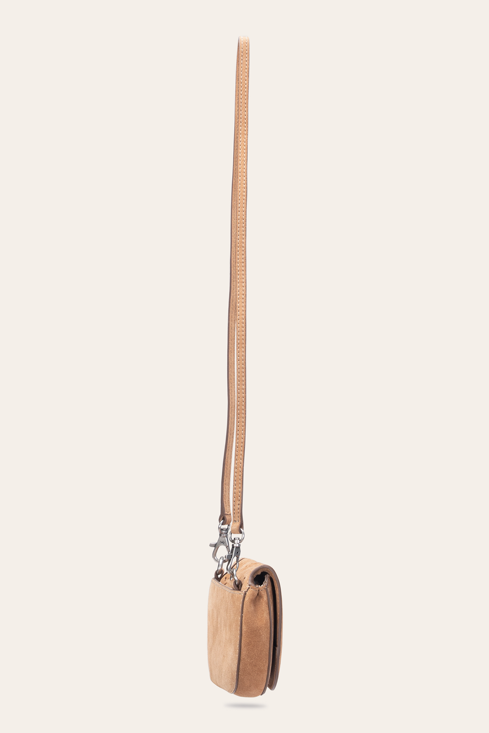 Stella Suede Wallet Crossbody in Beige Beige