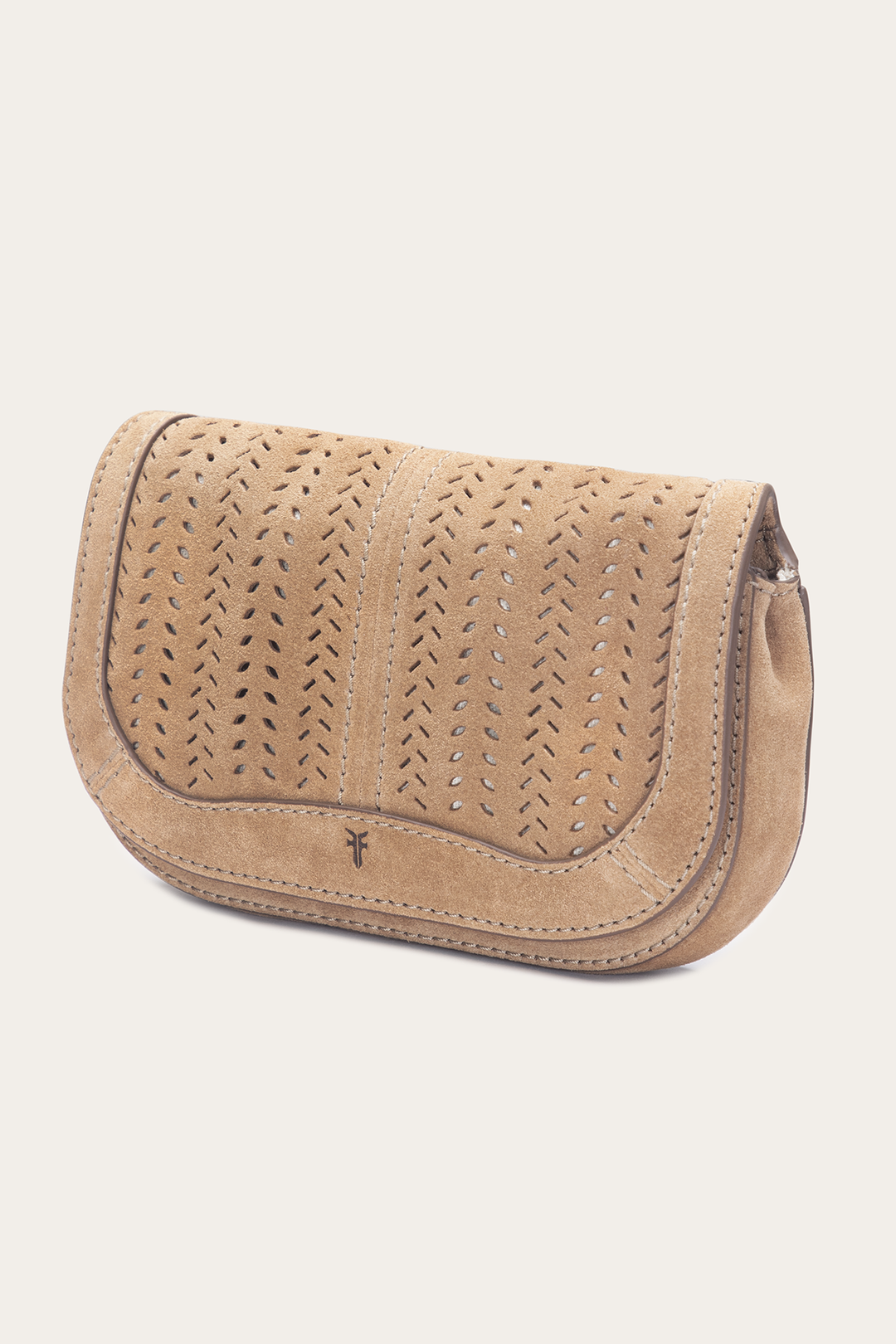 Stella Suede Wallet Crossbody in Beige Beige
