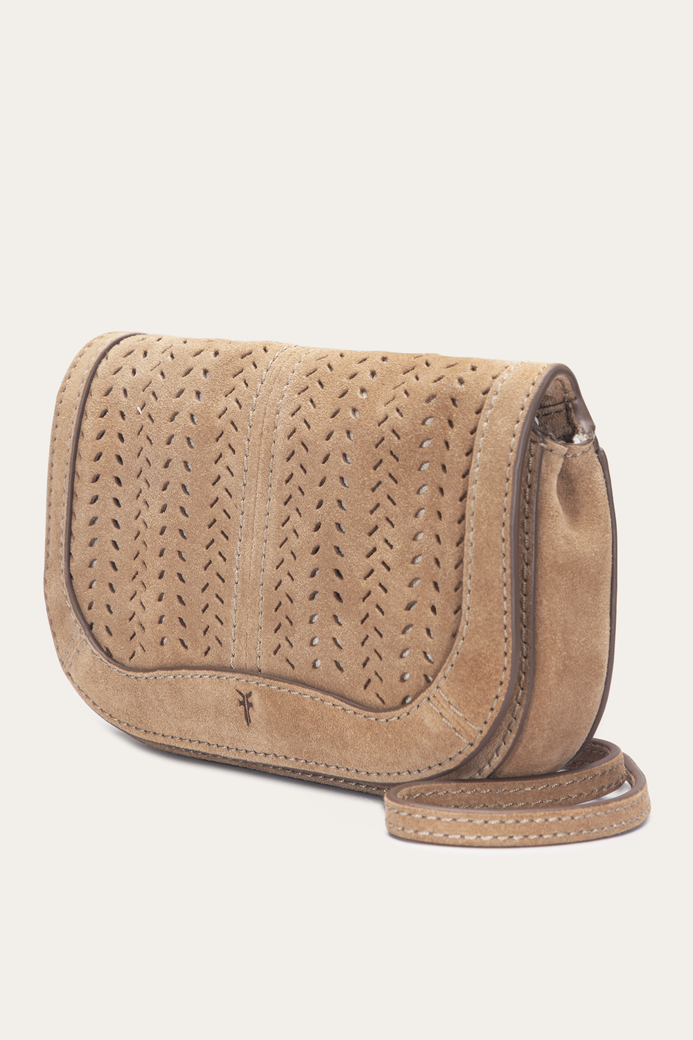 Stella Suede Wallet Crossbody in Beige Beige
