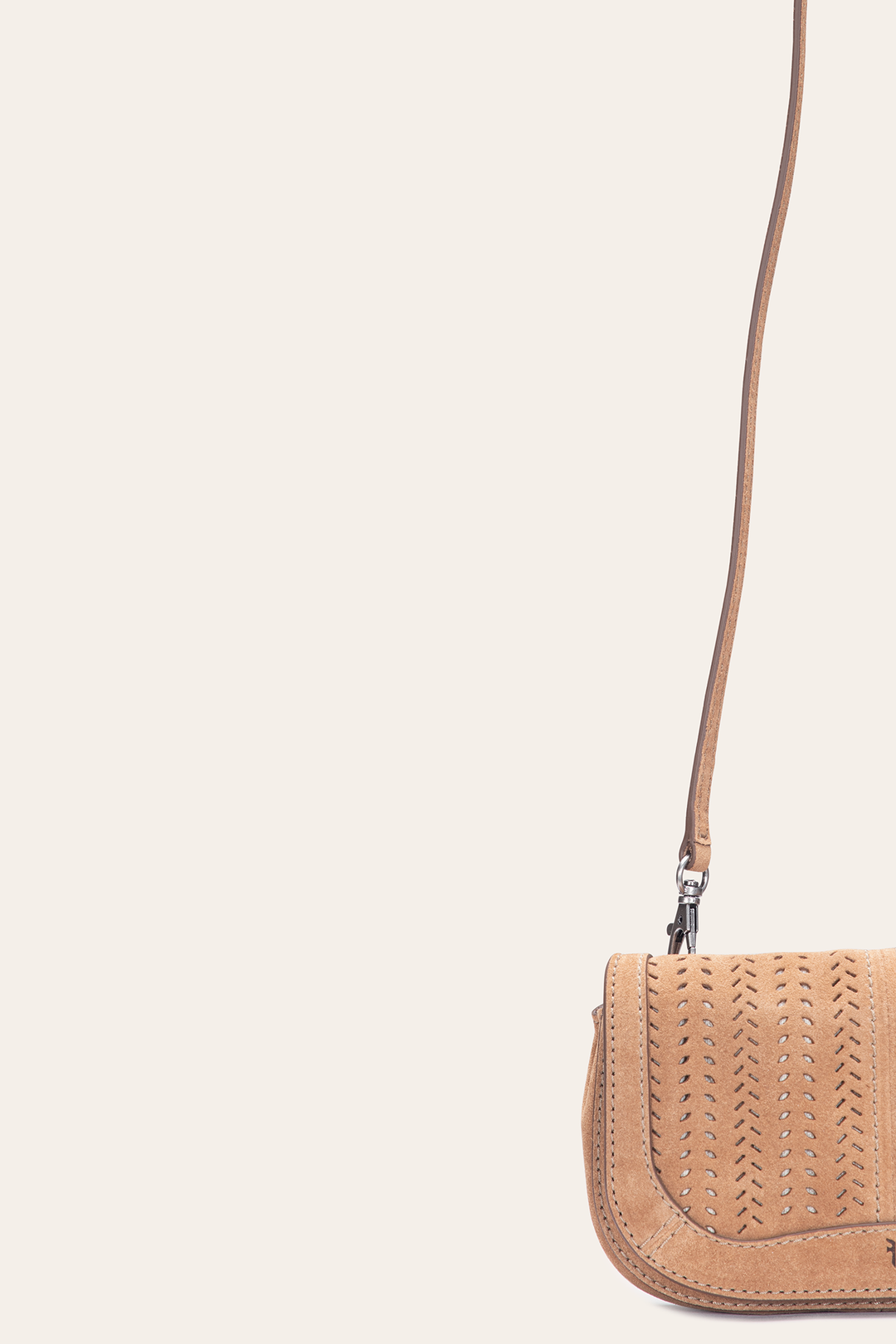 Stella Suede Wallet Crossbody in Beige Beige