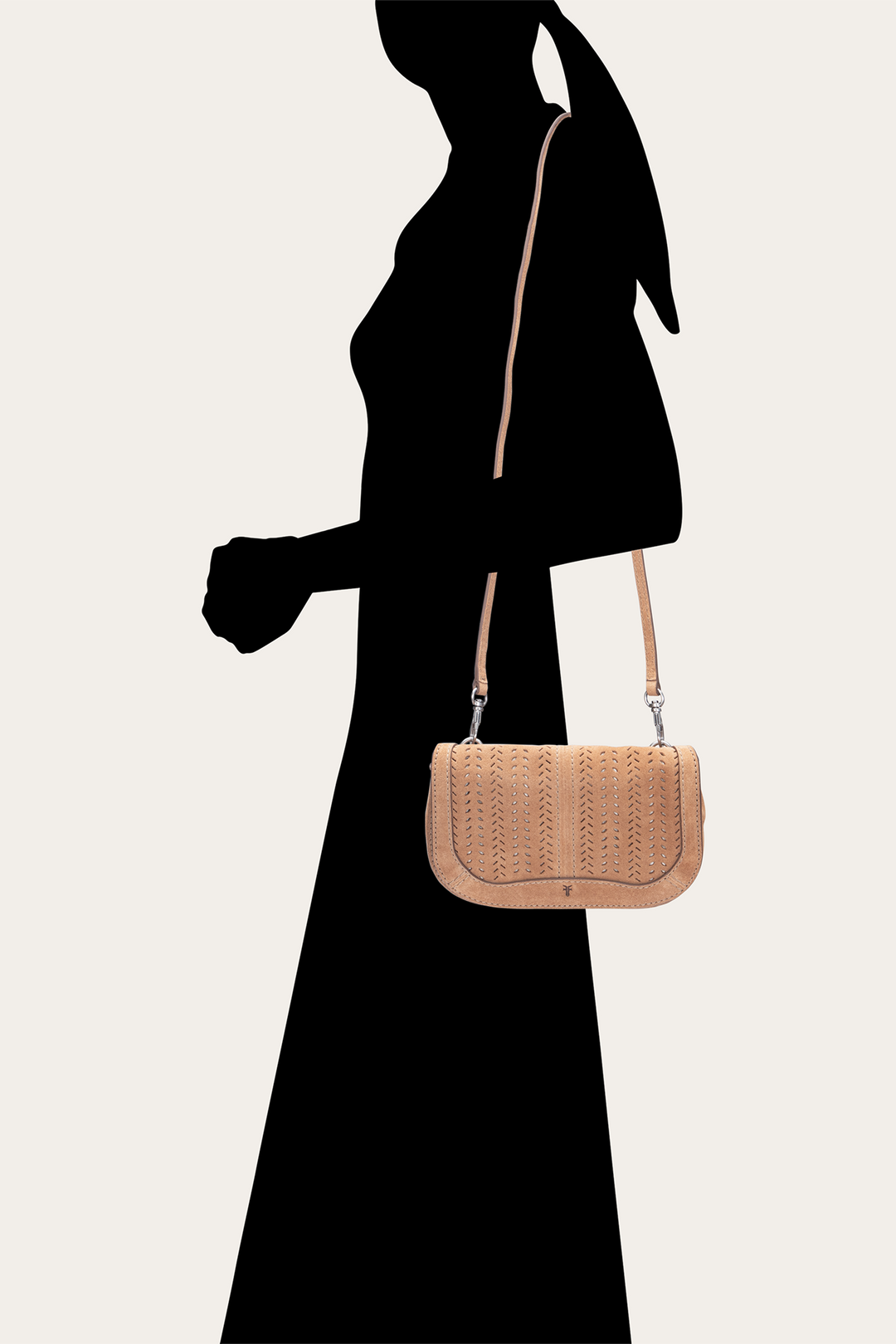 Stella Suede Wallet Crossbody in Beige Beige