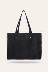Melissa Sueded Croco Shopper in Black Black