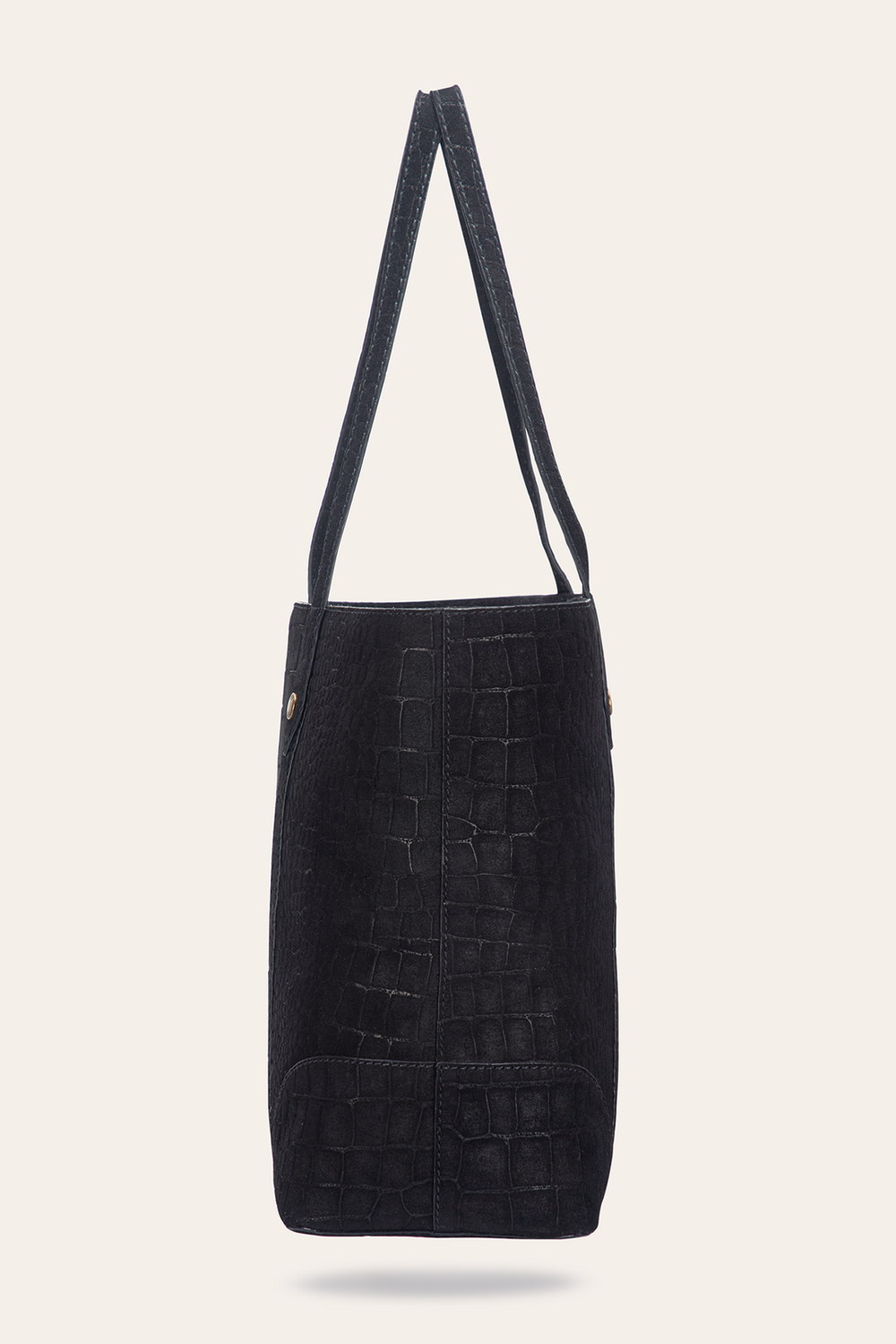 Melissa Sueded Croco Shopper in Black Black