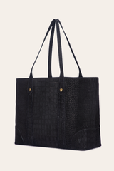 Melissa Sueded Croco Shopper in Black Black