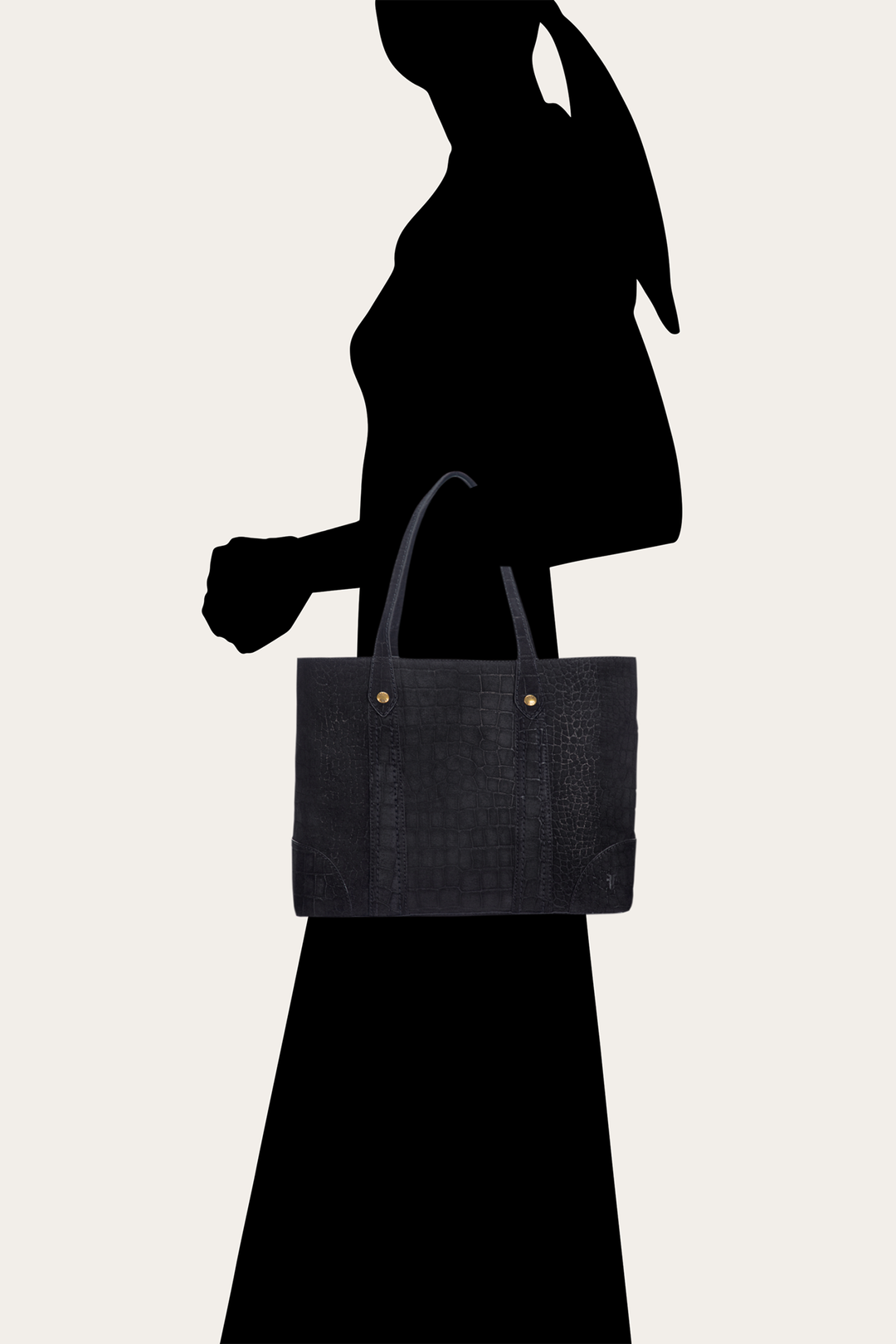 Melissa Sueded Croco Shopper in Black Black