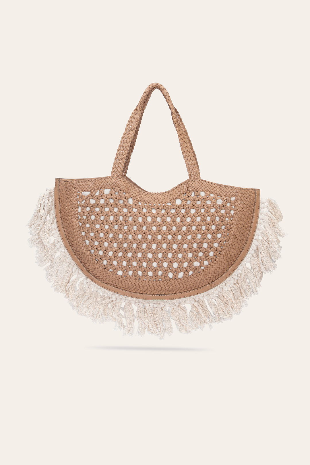 Women's Ella Tassel Tote Bag in Beige Beige