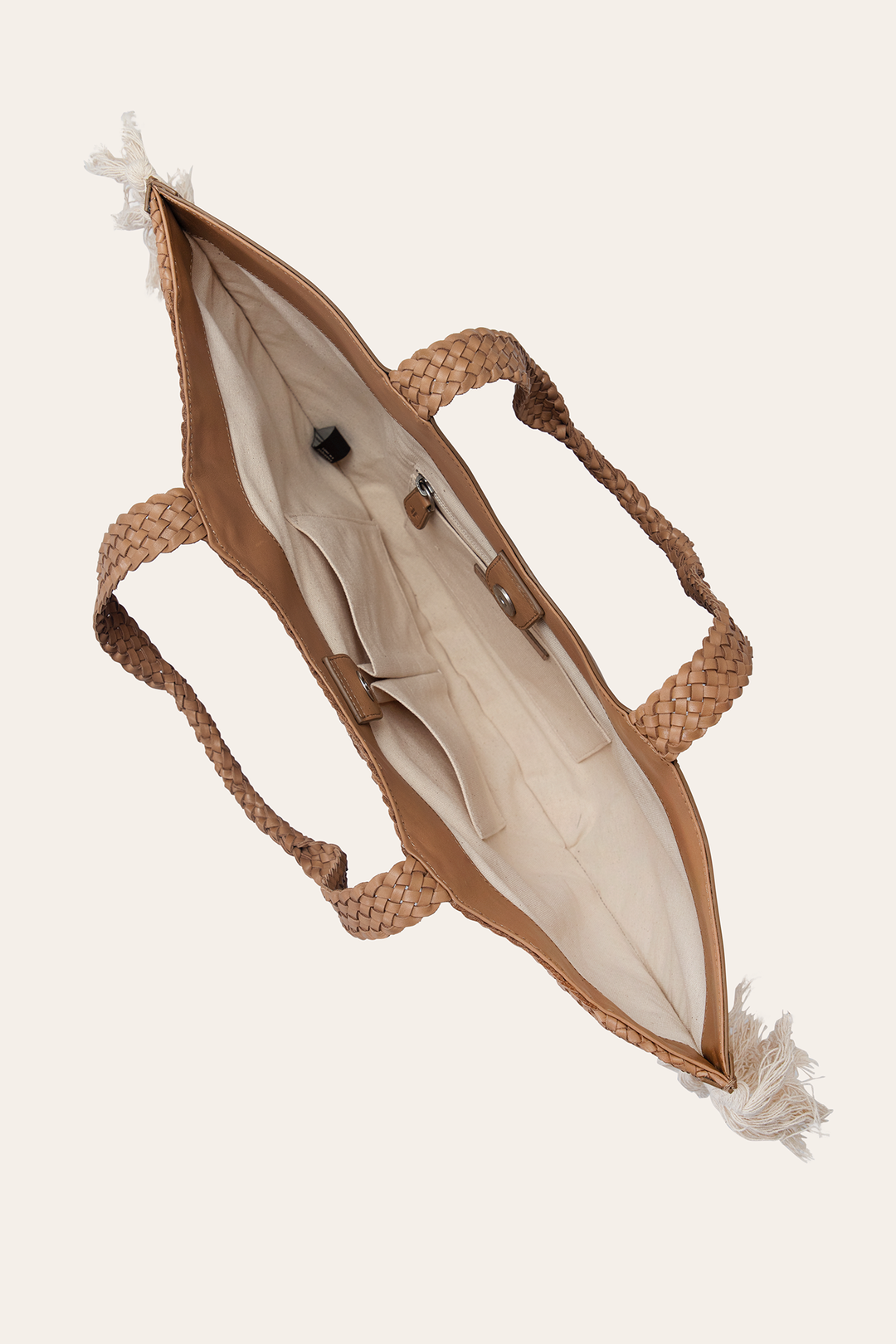 Women's Ella Tassel Tote Bag in Beige Beige