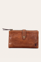 Melissa Cognac Double Zip Wallet Cognac