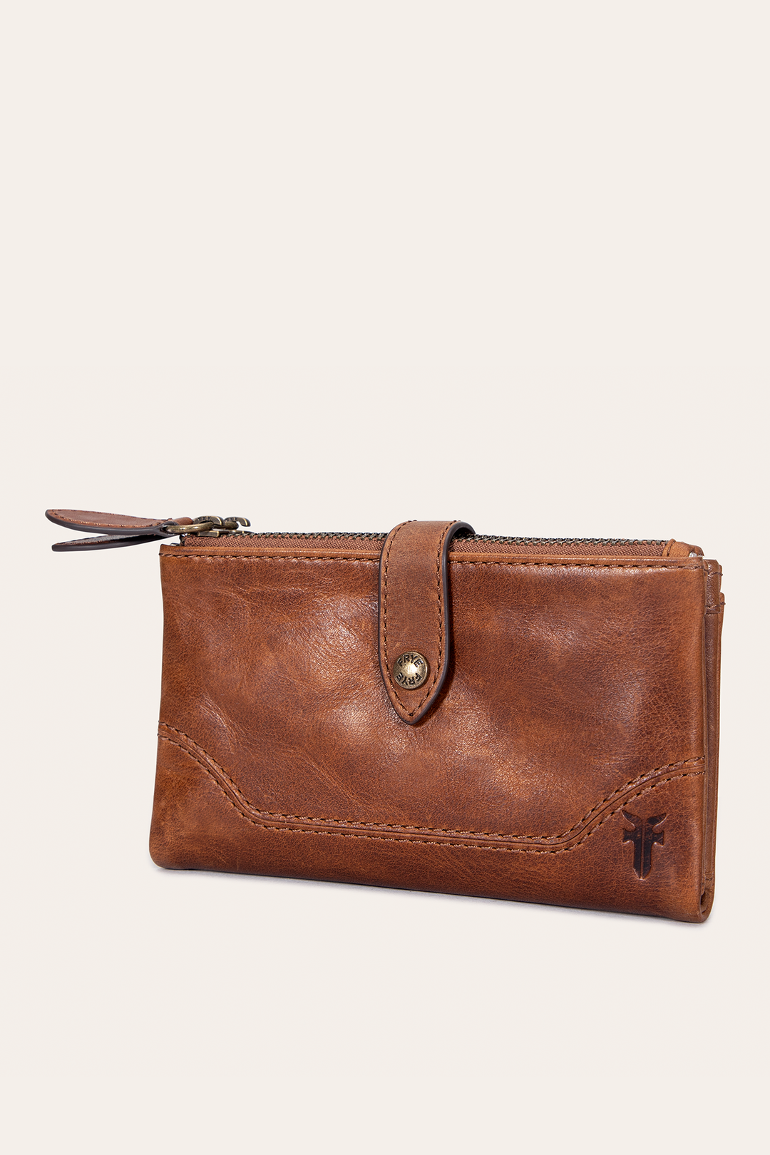 Melissa Cognac Double Zip Wallet Cognac