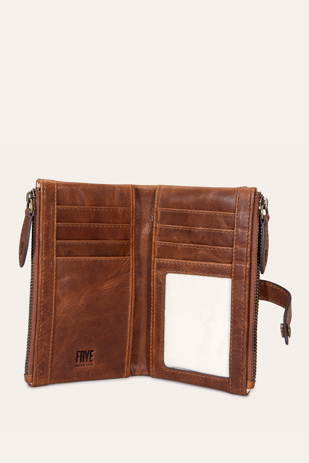 Melissa Cognac Double Zip Wallet Cognac