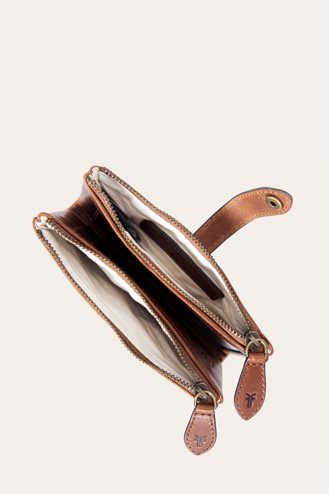 Melissa Cognac Double Zip Wallet Cognac