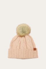 Rose Cloud Wide Cable Cuff Hat Rose Cloud