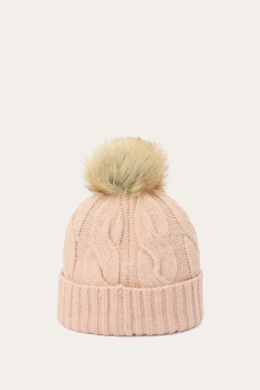 Rose Cloud Wide Cable Cuff Hat Rose Cloud