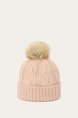 Rose Cloud Wide Cable Cuff Hat Rose Cloud