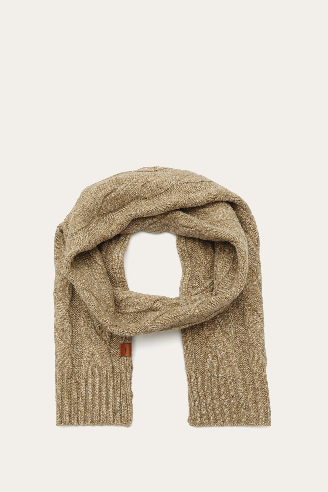 Burnt Olive Wide Cable Scarf Burnt Olive