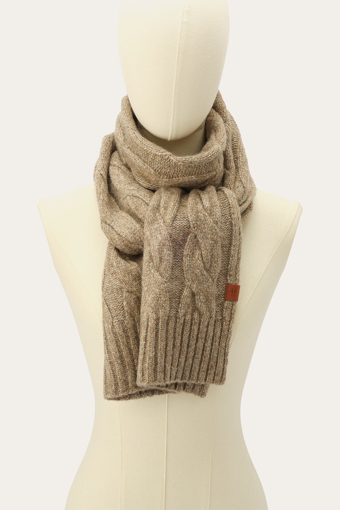 Burnt Olive Wide Cable Scarf Burnt Olive