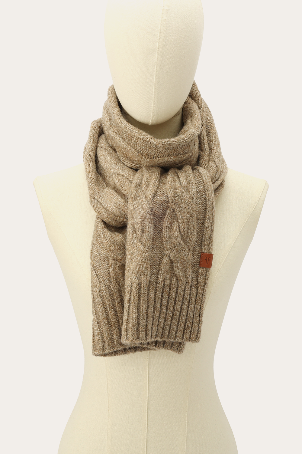 Burnt Olive Wide Cable Scarf Burnt Olive