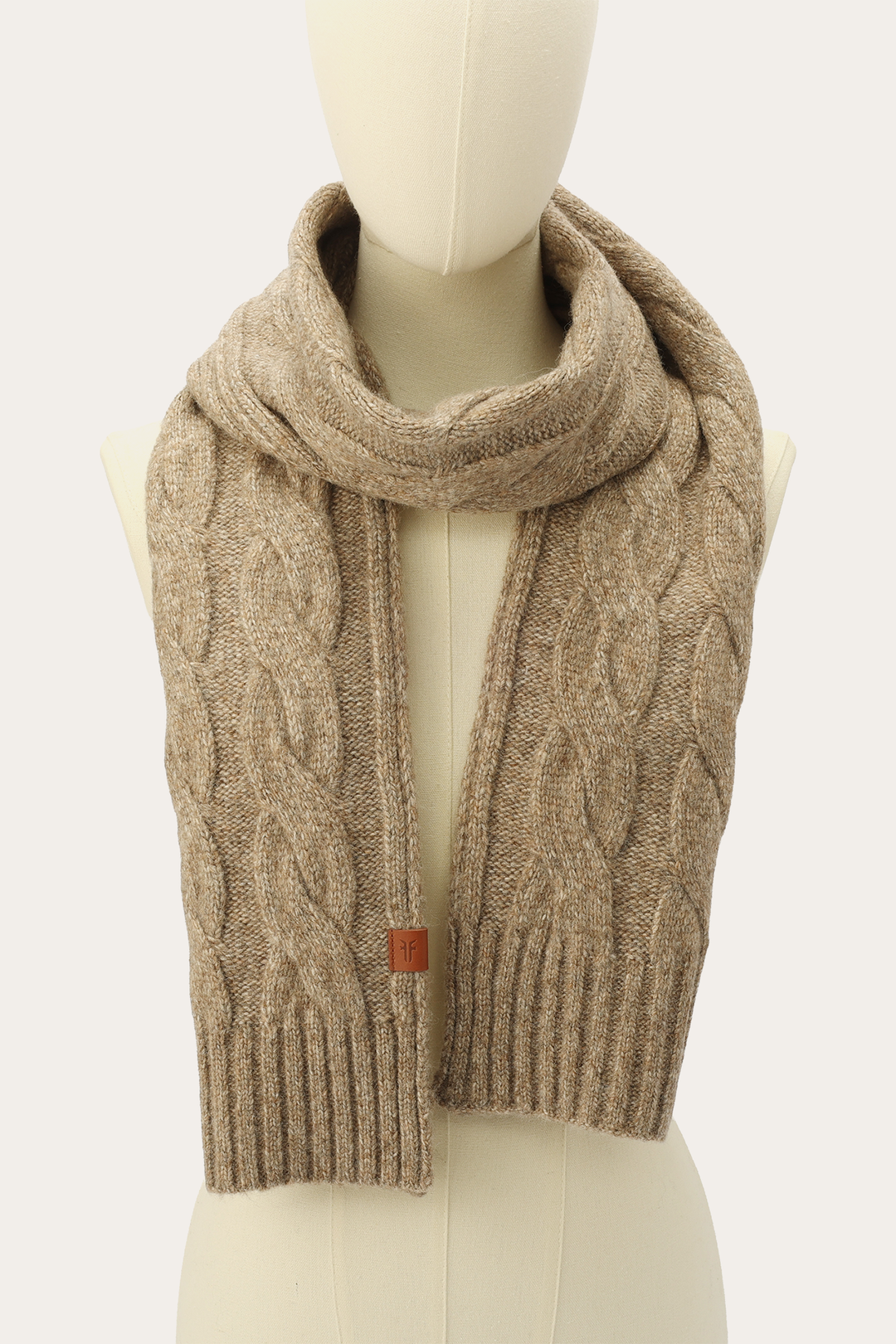 Burnt Olive Wide Cable Scarf Burnt Olive