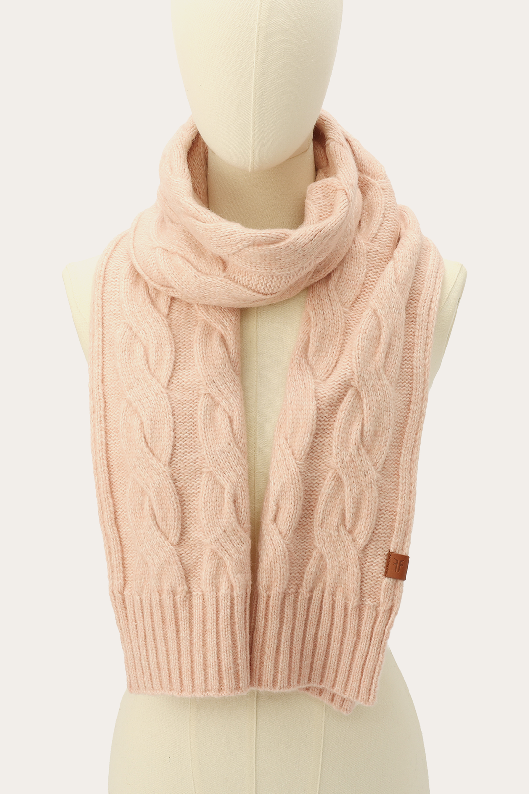 Rose Cloud Wide Cable Scarf Rose Cloud