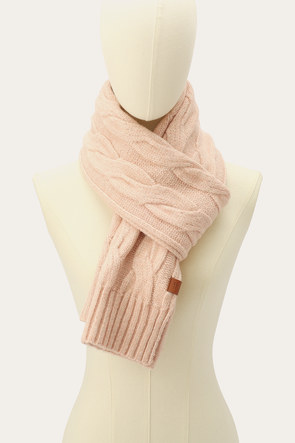 Rose Cloud Wide Cable Scarf Rose Cloud