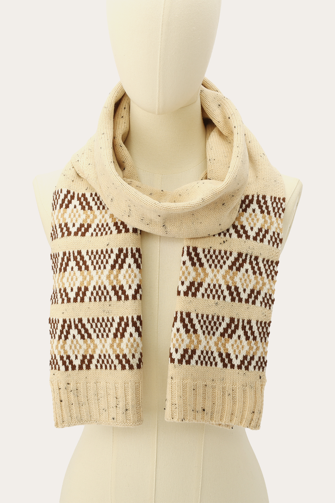 Birch Tweed Fair Isle Scarf Birch