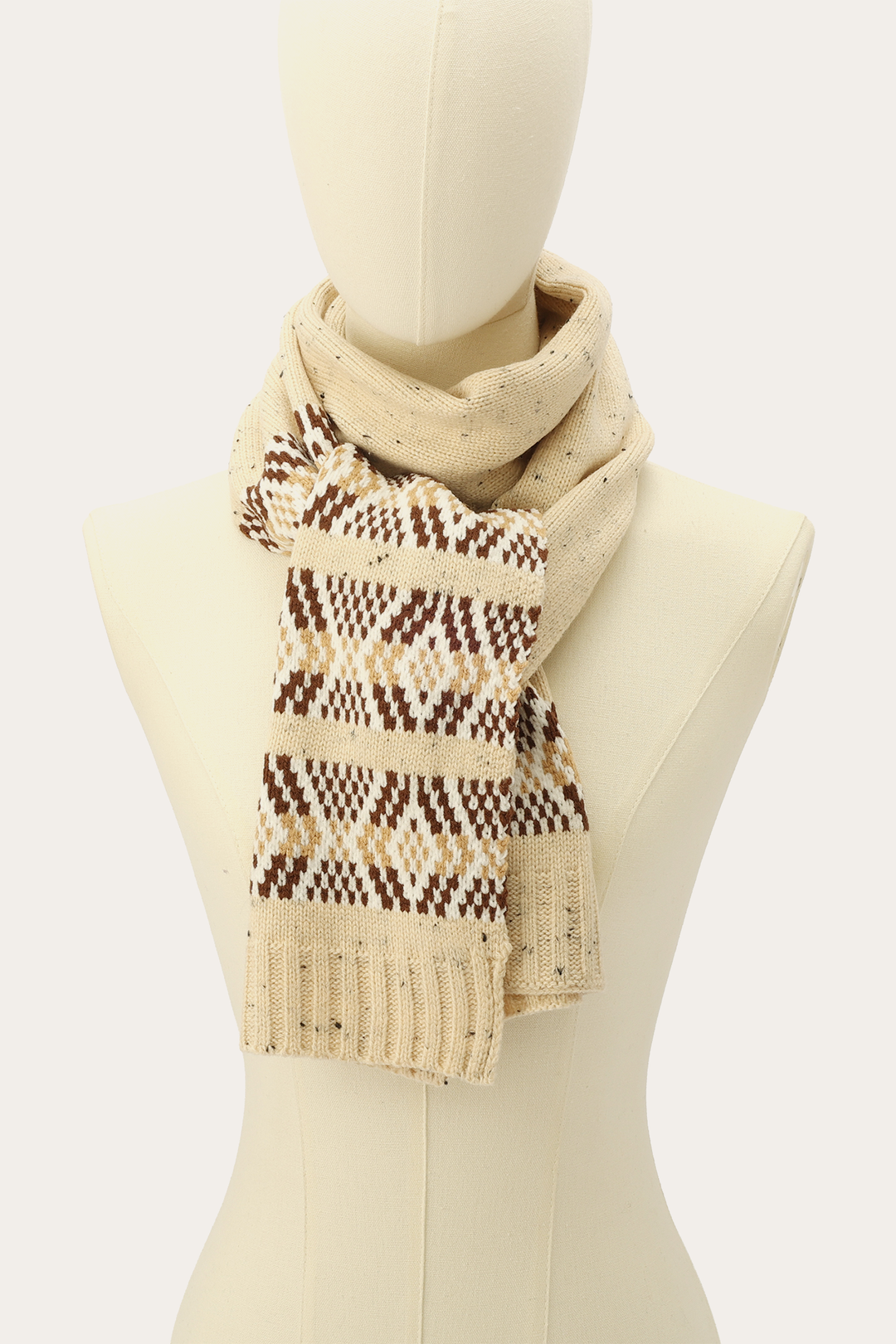 Birch Tweed Fair Isle Scarf Birch