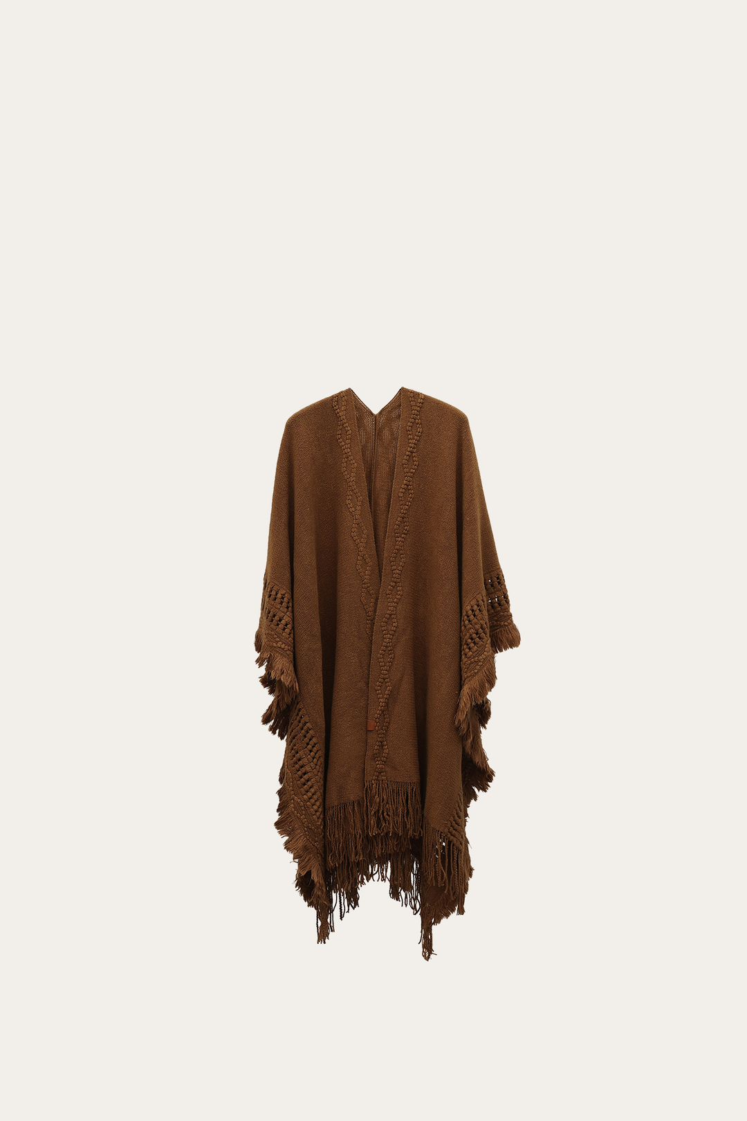 Acorn Embellished Fringe Ruana Acorn