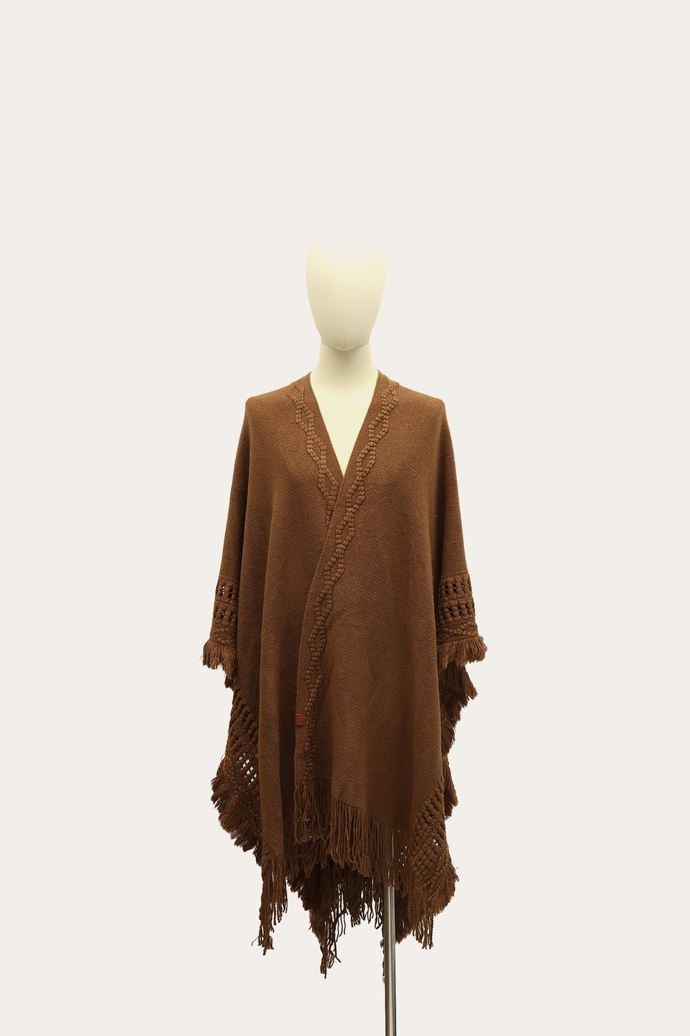 Acorn Embellished Fringe Ruana Acorn