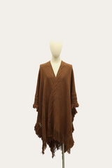 Acorn Embellished Fringe Ruana Acorn
