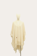 Birch Embellished Fringe Ruana Birch