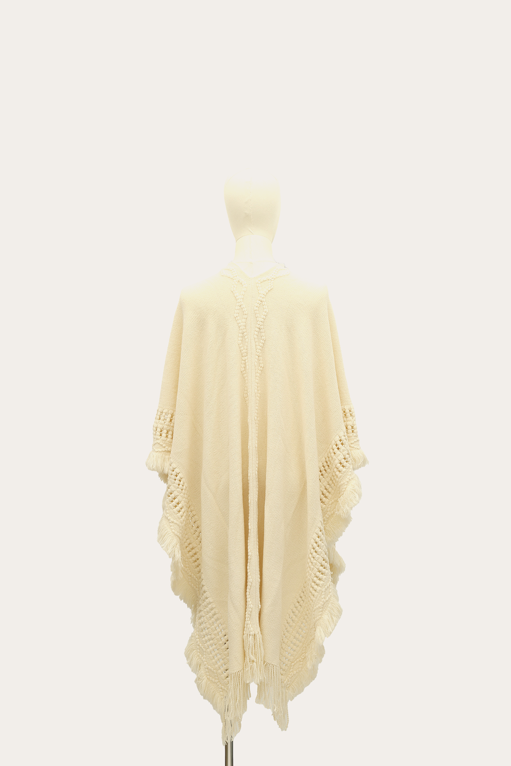 Birch Embellished Fringe Ruana Birch