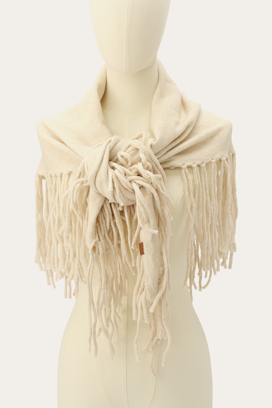 Birch Long Fringe Triangle Scarf Birch
