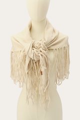 Birch Long Fringe Triangle Scarf Birch