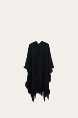 Navy Blazer Embellished Fringe Ruana Navy Blazer