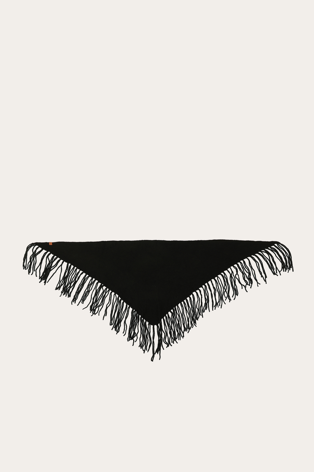 Black Long Fringe Triangle Scarf Black