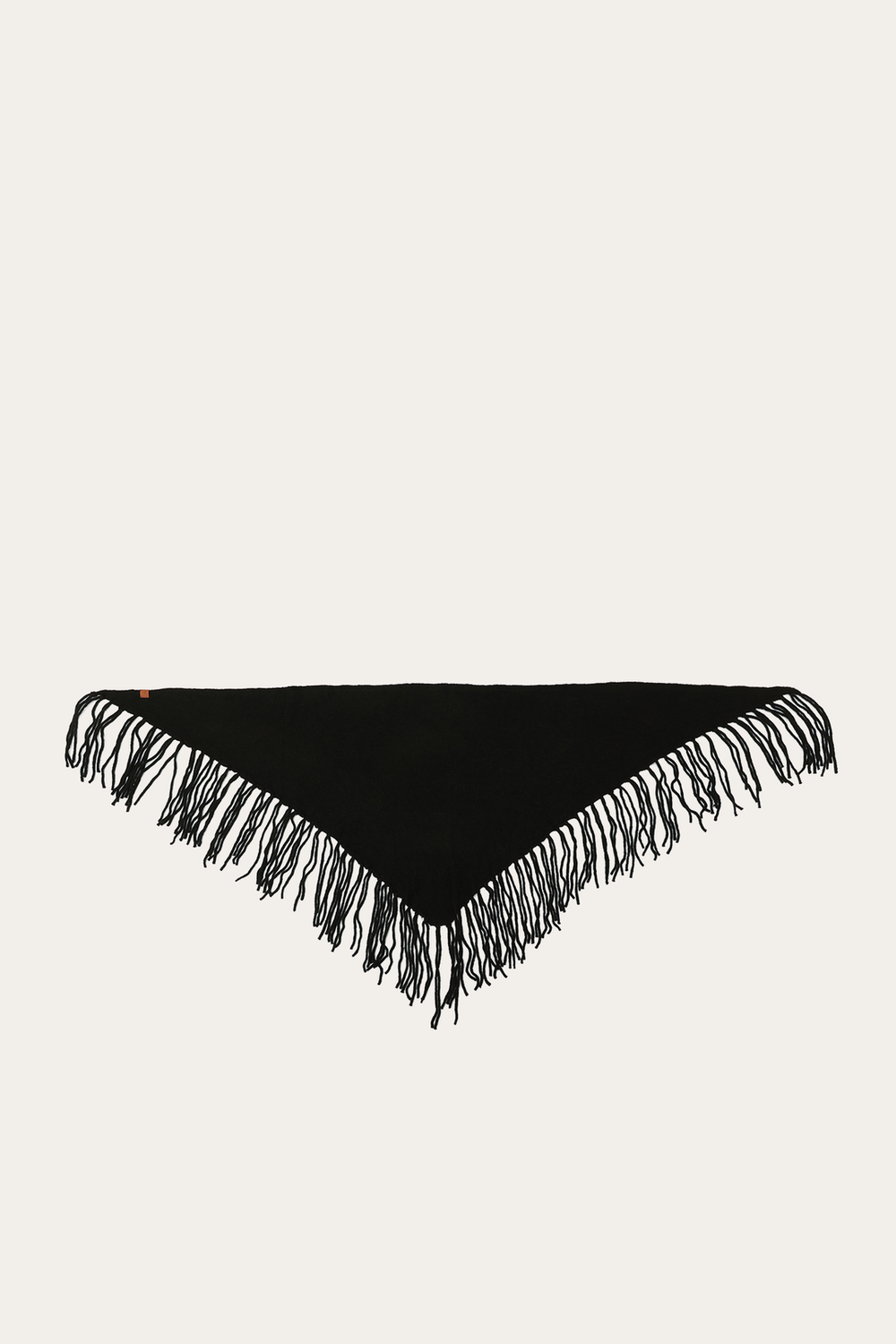 Black Long Fringe Triangle Scarf Black