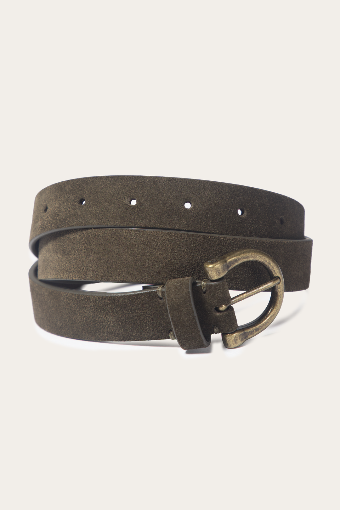 Light Olive 25mm Suede Horseshoe Buckle Belt Light Olive