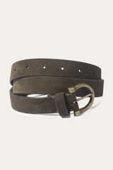 Light Olive 25mm Suede Horseshoe Buckle Belt Light Olive