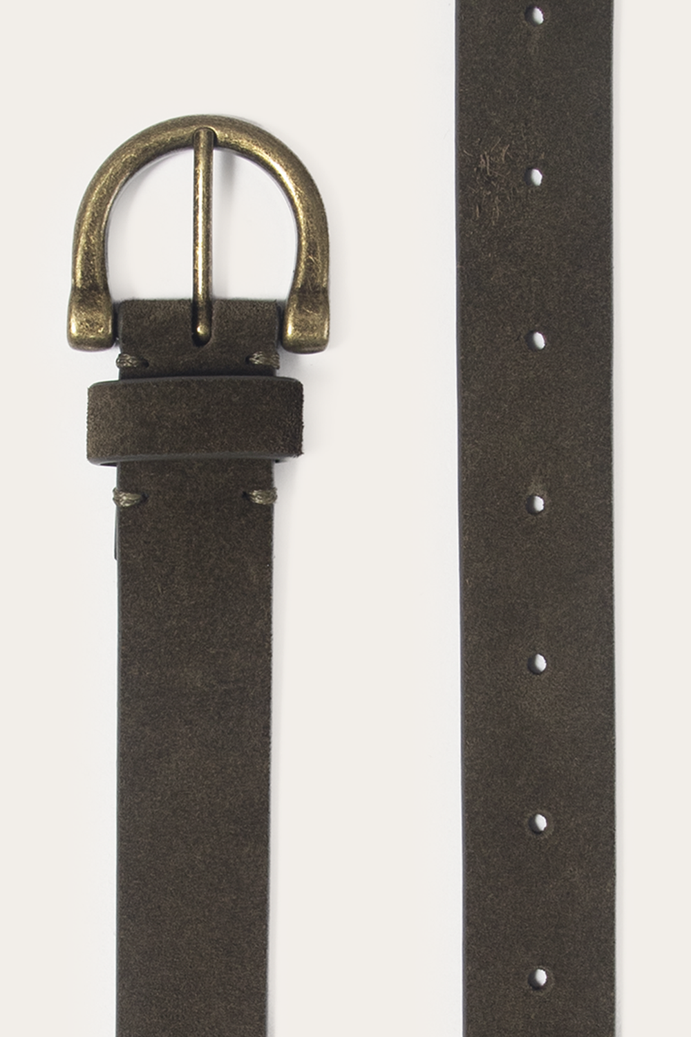 Light Olive 25mm Suede Horseshoe Buckle Belt Light Olive