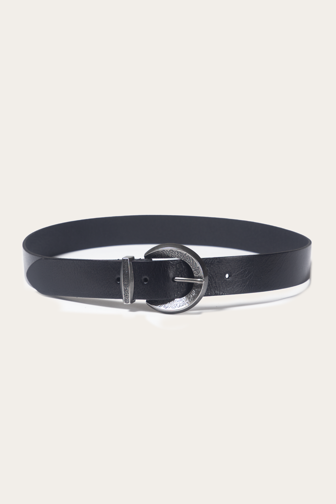 Black 35mm Engraved Buckle Belt Black